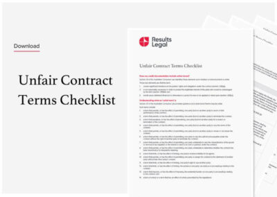 Unfair Contract Terms Checklist